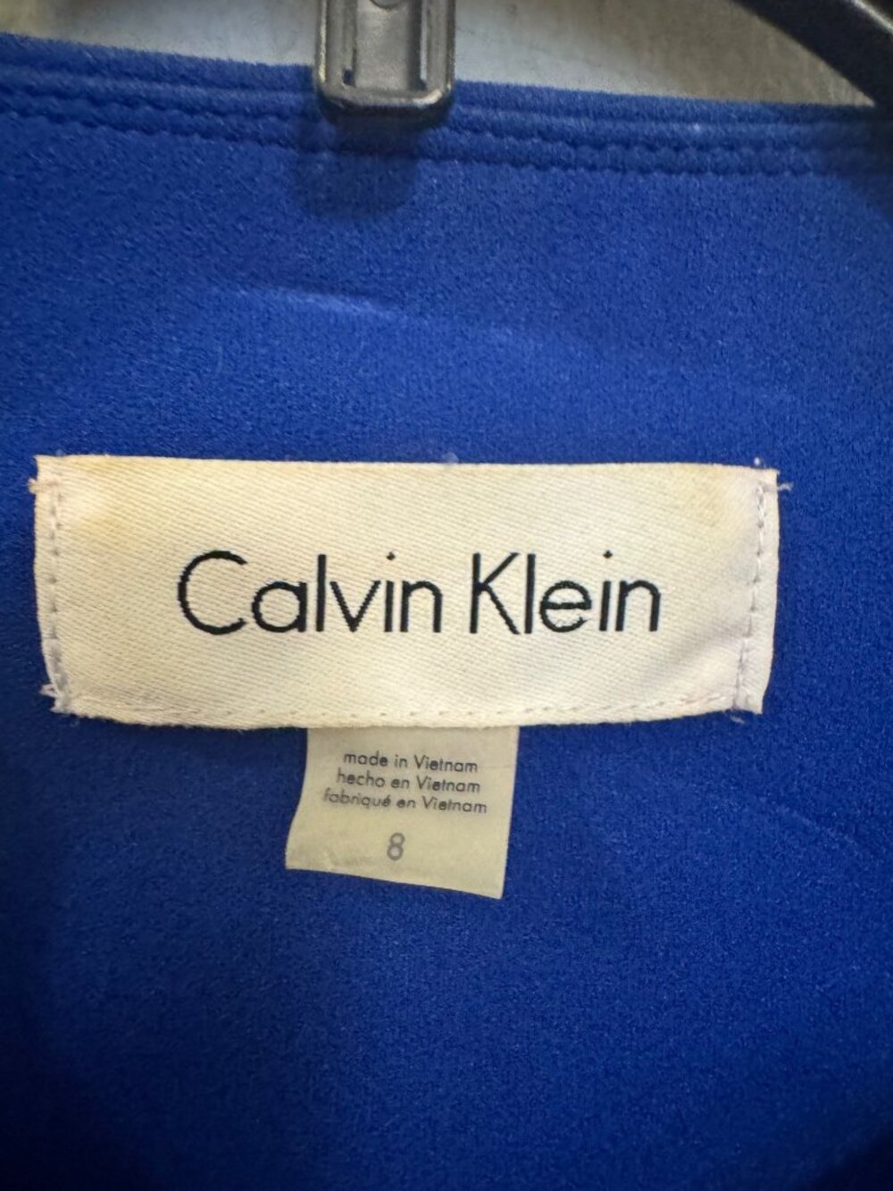 Calvin Klein Womens Royal Blue Zip-Front Blazer Jacket Size 8 NWT - Picture 2 of 7